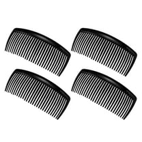 Unique Bargains Side Clip Hair Comb Teeth Hair Combs Hair Clip Comb 4" Plastic Black