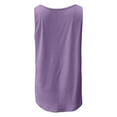 thumbnail image 3 of safuny Clearance Flowy Tank Tops Swing Tunic for Women Solid Splicing Retro Camisole Sleeveless Round Neck Vest Leisure Comfy Relaxed Beach Blouses Fashion Summer Purple L, 3 of 4