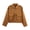 Khaki, variant on Women's Lapel Multi-Pocket Cargo Jacket Zip-Up Long Sleeve Utility Short Coat Casual Outerwear, Multi Colors