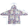 thumbnail image 7 of Bichon Dog Purple Florals Blanket Hoodies for Kids 6-13YR Oversize Wearable Blanket Hoodies for Boys Girls Teens, 7 of 7