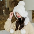 thumbnail image 2 of Yigetop Winter Hats for Women Women's Fashion Winter Hat Plush and Thicken Fashion Custom Warm Hats Wool Cap Hat Trapper Hat White One Size, 2 of 5