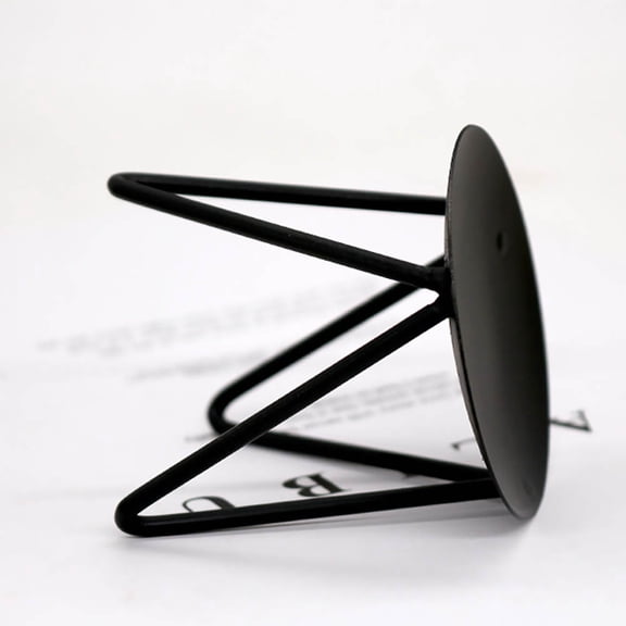 ibasenice Artistic Black Metal Hollow Candle Holder for Home Decoration and Tabletop Display, 1 Piece