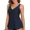 navy blue, variant on Attraco Womens Swimsuit Top Tankini Top Twist V Neck Bathing Suit Top Flowy Padded Swim Tank Top Only