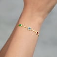 thumbnail image 4 of Gem Stone King 18K Yellow Gold Plated Silver Bracelet Nano Emerald Persian Blue Moissanite (1.40 Cttw), 4 of 4