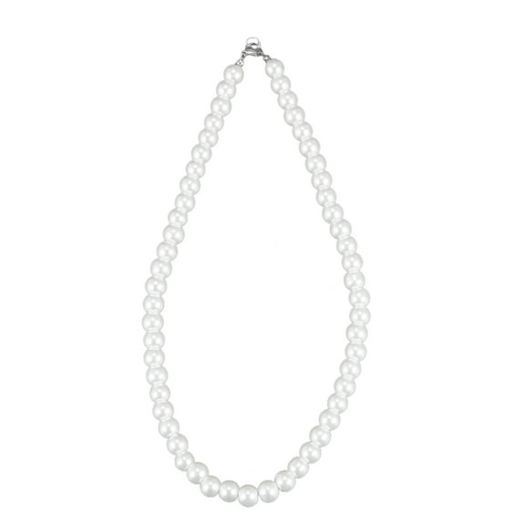 Charm Pearl Necklace w. Metal Clasp