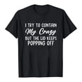 thumbnail image 1 of J'essaie de Contenir Ma Folle Mode Féminine Hauts Été Col Rond Manches Courtes Imprimé T-shirt Blouse Décontractée, 1 of 5