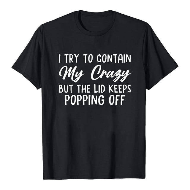J'essaie de Contenir Ma Folle Mode Féminine Hauts Été Col Rond Manches Courtes Imprimé T-shirt Blouse Décontractée