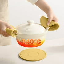 WKSCLPAI Silicone Tea Coasters Bowl Coasters Dining Table Heat Insulating Mats Thickened Anti-scald, High Temperature Resistance, Oil Resistance, Soft and Non-deformation, Yellow