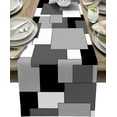 thumbnail image 1 of Farmhouse Table Runner Linen Burlap Table Runners 72 Inches Long, Modern Abstract Art Color Block Black and Gray Table Runner for Dresser, Party, Living Room, Dining Table Decor 14"x72", 1 of 1