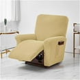 thumbnail image 2 of CHUNTIAN Stretch Recliner Cover, 4-Piece Waterproof Sofa Cover Single Seat Couch Cover Soft Jacquard Recliner Chair Slipcover with Pocket (Silver), 2 of 5