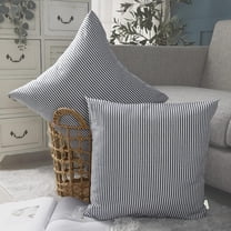 Blue White Farmhouse Striped Pillow Covers 18x18 Set of 2 Navy Blue Farmhouse Decor Pillows for Sofa Bedroom Chair and Christmas Decoration