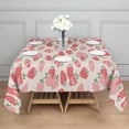 thumbnail image 3 of Strawberry Plants Fruit Light Pink Pattern Square Tablecloth,Waterproof Square Table Cover,Wipeable Spillproof Washable Table Cover for Home Kitchen Party Decor 52"x52"(132x132cm), 3 of 6