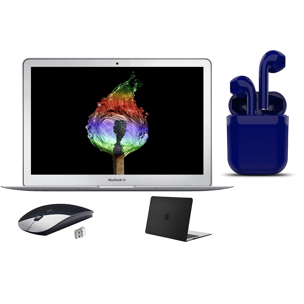 Restored Apple MacBook Air Laptop, 13.3-inch, Intel Core i5, 8GB RAM, Mac OS, 128GB SSD, and Bundle Included: Bluetooth Headset, Wireless Mouse, Black Case - Silver (Refurbished)