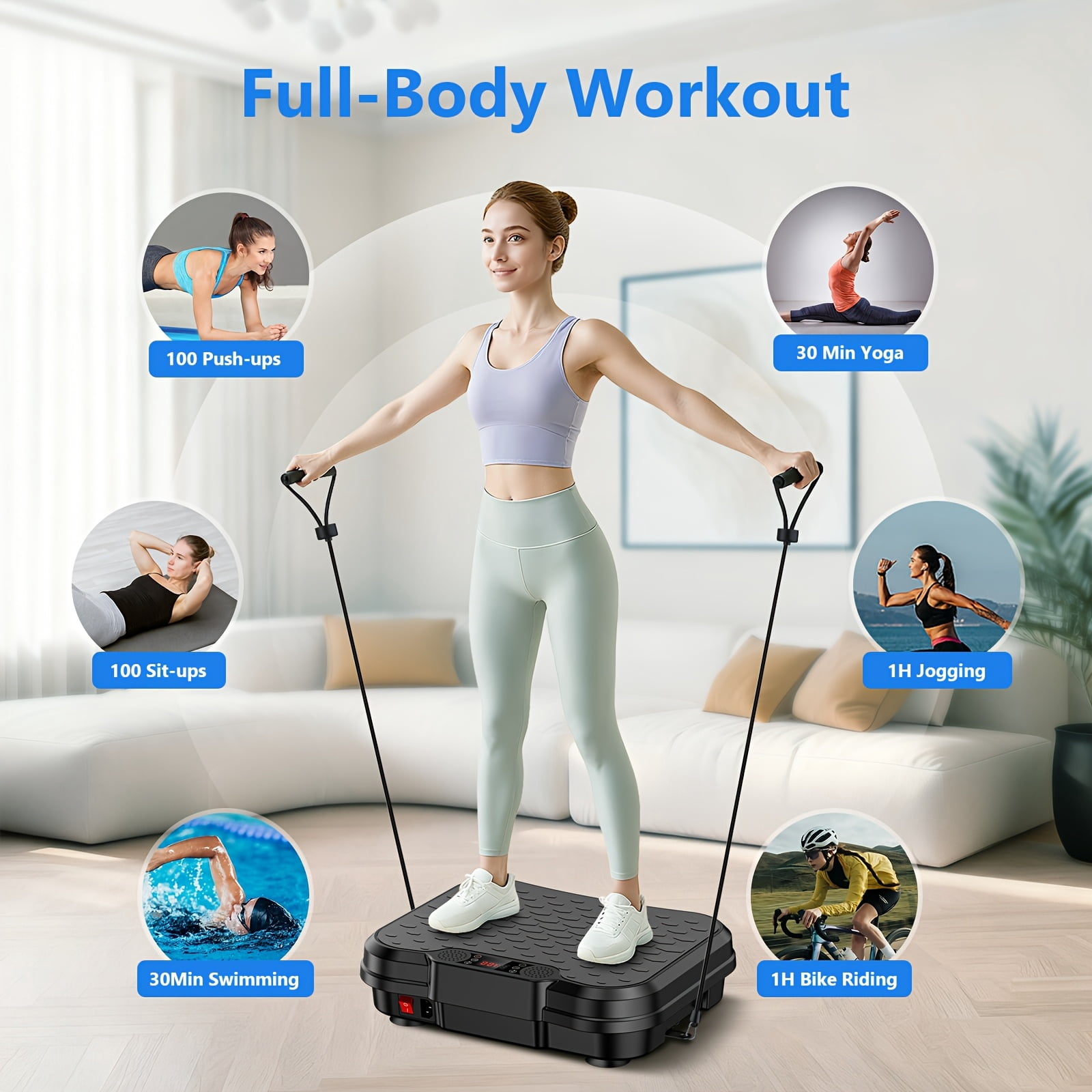 2026 Upgraded Vibration Platform, 450lbs Capacity Vibration Plate Machine, Lymphatic Detox & Blood Circulation Improvement, No Battery, Home Gym Fitness Equipment for All People