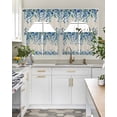 thumbnail image 4 of Spring Blue Floral Swag Curtains for Living Room/Bedroom Windows, Farmhouse Weeping Floral Leaves Burlap Kitchen Curtains and Valances Set 36 Inch Length, Light Filtering Swags Valance Curtain Panels, 4 of 5