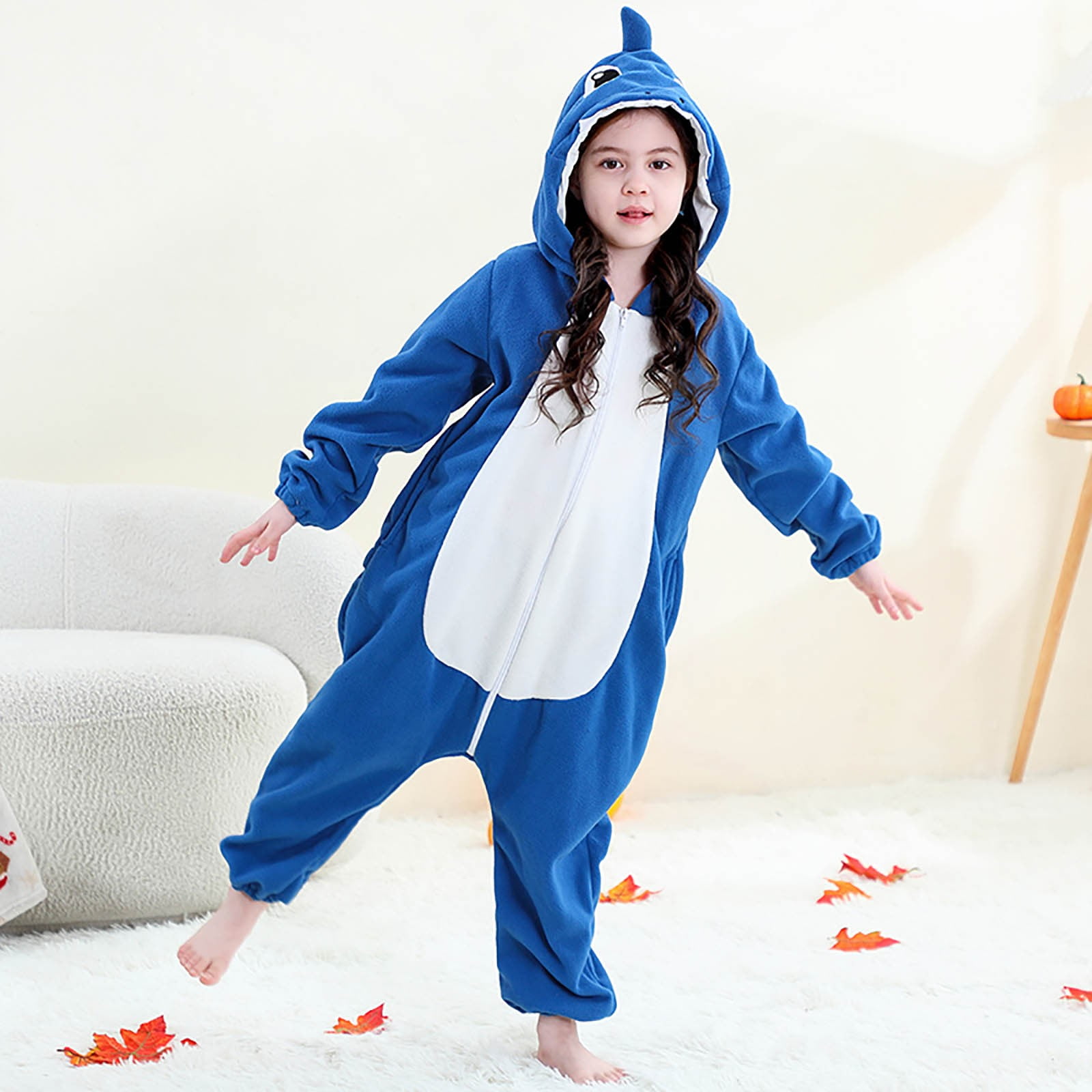 FYDUU Unisex Kids Animal Onesie Hooded Romper Flannel Jumpsuit Autumn Winter Christmas Cartoon Clothing Cozy Jumpsuits One-Piece Sleepwear Outfit 11-12 Years