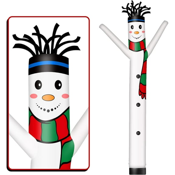 Snow Man Inflatable Tube Man Wacky Wavy Dancing Guy for Outdoor Decoration Advertising Business Promotion - Christmas Theme (Blower Not Included)