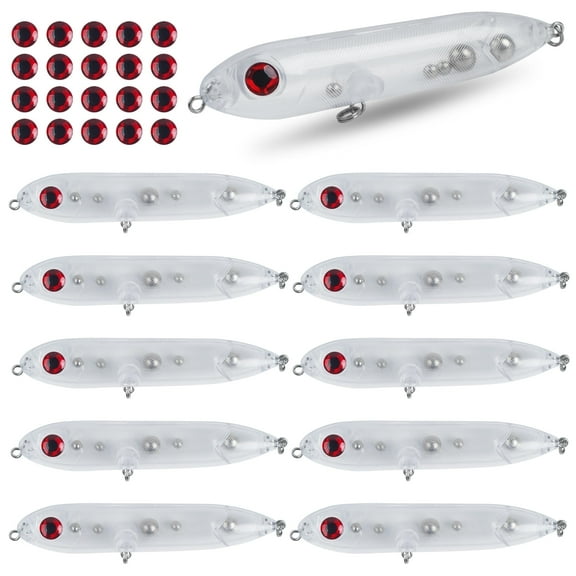 Catfish Rattling Line Float Rig Lure Demon Dragon Style Peg Catfish Spook Rattle Floats for Santee Rig Catfishing Blank Unpainted Fishing Lures 10Pack