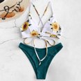 thumbnail image 3 of Womens Swimsuits Polyester Sleeveless Party Summer Beach Seaside Plus Size Tankini Swimwear Green, 3 of 4