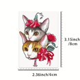 thumbnail image 4 of 30 Sheets / Set Temporary Tattoo , Cute Cat Japanese Cartoon Anime Flower, Waterproof Long Lasting For 2- 5 Days Realistic Pattern, Arm Leg Non-toxic Tattoo Stickers For Men And Women, 4 of 4