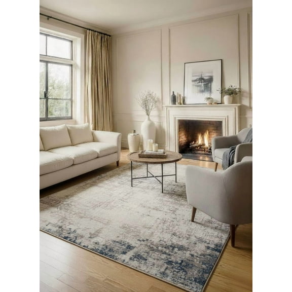 Rug Branch Contemporary Abstract Blue Navy Indoor Area Rug - 4x6