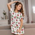thumbnail image 3 of Rocae Strawberry for Nightgowns for Women Sleep Shirts Short Sleeve Nightshirt Pullover Nightdress, 3 of 6