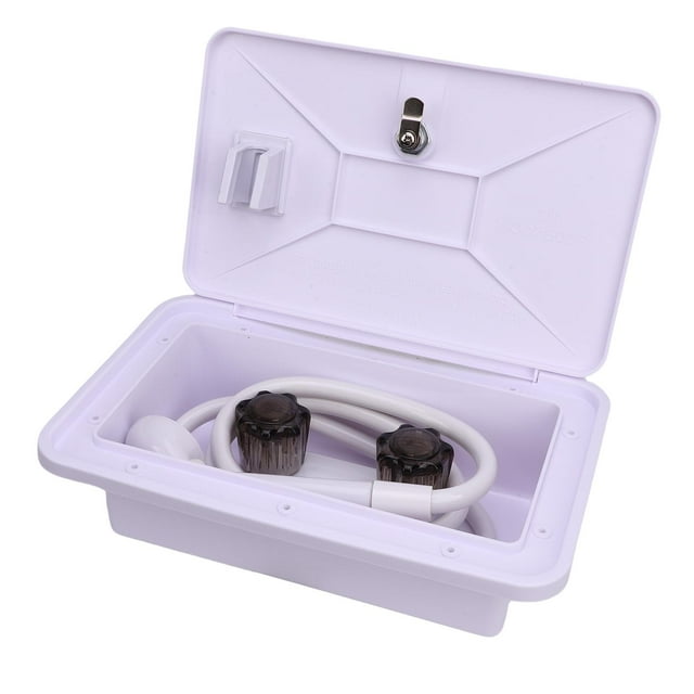 Kit De Caja De Ducha Exterior De RV, Reemplazo De Grifo De Caja De Ducha Para Exteriores De RV Con Cabezal De Ducha Y Manguera, Cerradura Y Llave, Para Camionetas, Remolque De