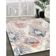 thumbnail image 3 of Ahgly Company Machine Washable Indoor Rectangle Contemporary Dark White Beige Area Rugs, 8' x 10', 3 of 7