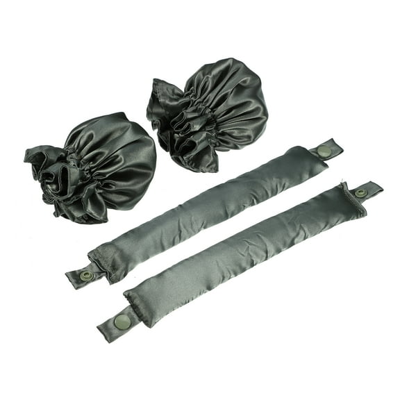 Vocoste 4 Pcs Heatless Hair Curler Satin Curling Rod Headband with Hair Caps Set for All Hair Types Dark Green