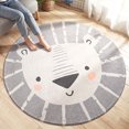 thumbnail image 2 of 36-Inch Round Non-Slip Animal Print Rug for Living Room, Bedroom, Nursery Coffee Table Mat Soft Faux Fur Floor Decor, 2 of 5