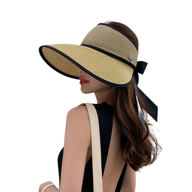 Sombrero para el Sol para Mujer, Viseras de Paja Plegables, Sombrero de Playa para Mujer, Viseras de Paja para Mujer, Rendimiento inigualable