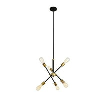 Indoor Home Decorative Midcentury Modern Axel 6 Lights Black Pendant