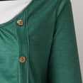thumbnail image 6 of Womens Plain Tshirts Long Sleeve Going Out Tops for Women Fall Fashion Solid Color Button Loose Blouses Casual Green 2XL, 6 of 7