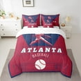 thumbnail image 2 of jejeloiu Atlanta Bedding Comforter Set 7-Piece,Ball Game Lover King Bedding Sets,Baseball Sport City Bed Sheets For Children,Super Cozy Room Decor Reversible, 2 of 8