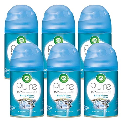 Air Wick Freshmatic 6 Refills Automatic Spray, Fresh Waters, 6ct, Air Freshener, Essential Oil, Odor Neutralization, Packaging May Vary -