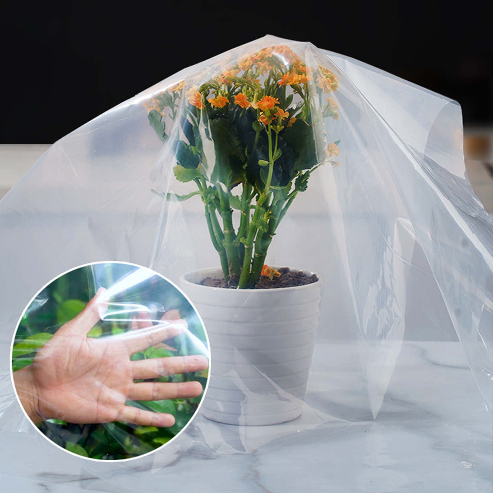 Eurhowing 6.5x20FT Greenhouse Film, 6 Mil Clear Greenhouse Plastic Sheeting, UV Resistant Polyethylene Cover for Plant Growing, Hoop House, Gardening