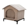 thumbnail image 1 of DimyFew Maisonnette Extérieure pour Chat Base Surélevée Coupe-Vent Imperméable Abri Fermé Tente Isolée pour Animal avec Matériau PP Résistant à l'Usure Convient à la Cour Communautaire P S, 1 of 8