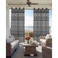thumbnail image 2 of Grey Black Boho Blackout Curtains for Bedroom/Living Room, Thermal Insulated Kitchen Curtains, Vintage Ethnic Tribe Abstract Art Grommet Darkening Window Treatment Drapes 42"x84"x2, 2 of 8