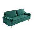 thumbnail image 5 of 70" Modern Velvet Loveseat Sofa Couch,Mid-Century Tufted Upholstered Small Love Seat Couch with 2 Pillows for Compact Space,Living Room,Apartment,Green, 5 of 7