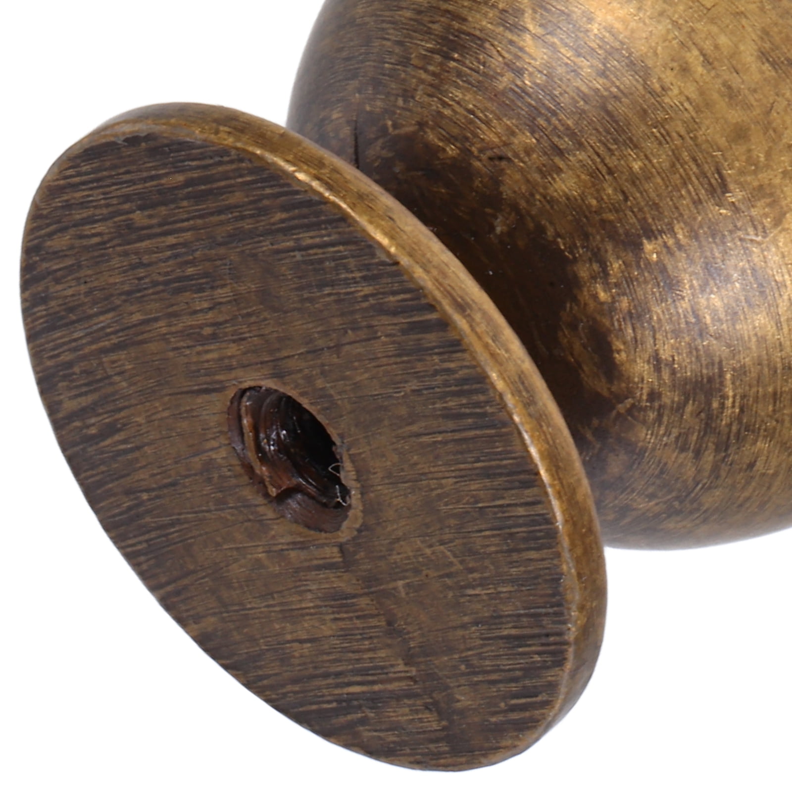 BEADCEST 10Pcs Brass Finish Vintage Kitchen Cabinet Knobs Solid Metal Round Drawer Pulls