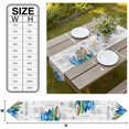 thumbnail image 3 of Rustic Beach Table Runner Linen Burlap Table Runner 90 Inches Long Tropical Surfboard Palm Tree Wooden Grain Dresser Scarves for Kitchen Island Coffee Dining Room Party Wedding Holiday Decor 13"x90", 3 of 8