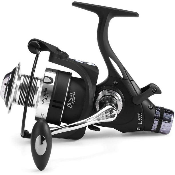 9+1 BB Fishing Reel Dual Brake System Smooth Spinning Reel with  Interchangeable Handle Fishing Tackle 