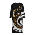 thumbnail image 4 of Yuyamidu Music Note Womens Robes Piano V-Neck Bathrobe Trendy Long Sleeve Gowns for Women Comfy Sleepwear Dress Casual Housecoat Sexy Pajama Nightgowns Size L, 4 of 7