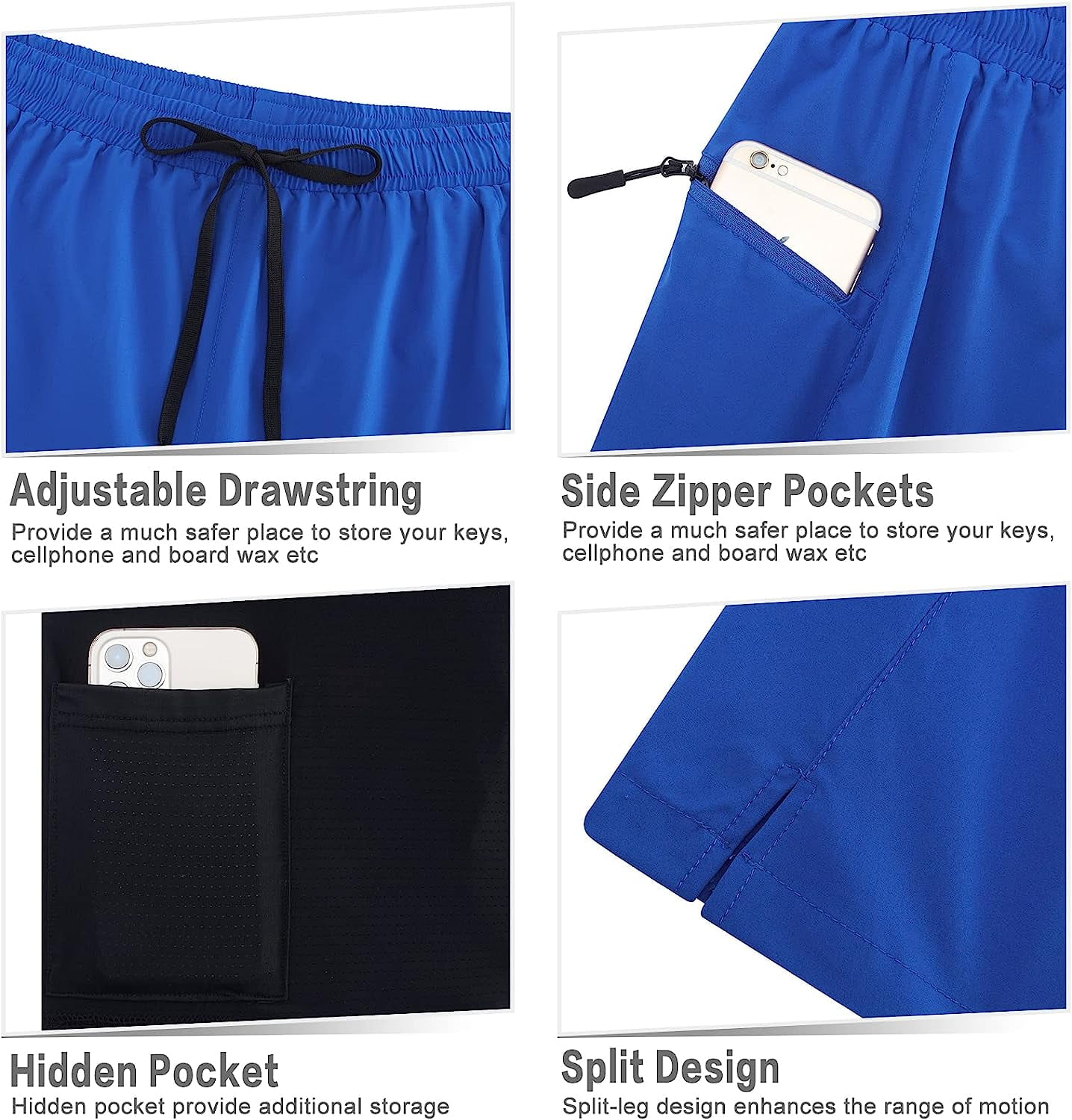 Mens Swim Trunks with Compression Liner 2 in 1 Board Shorts 9 Inch Quick Dry Swimming Trunks with Zipper Pockets Walmart
