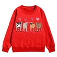 thumbnail image 2 of Cow Sweatshirt Valentines Hoodies for Girls Love Heart Graphic Tees Color Red Size 5-6 Years, 2 of 4
