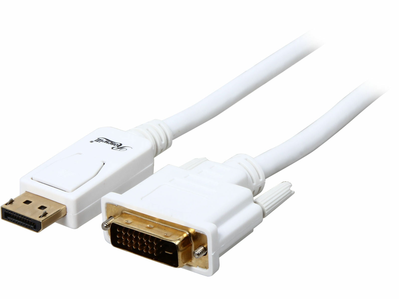 Rosewill RCDC14006 6Foot White Display Port to DVI Cable Male to