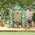 thumbnail image 3 of GloryStar Walking Tunnel Greenhouse, Walk-In Greenhouse with Bottom Widening Design, Galvanized Steel Frame, 3 of 8