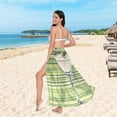 thumbnail image 6 of FORMRS Womens Long Sarong Beach Wrap Semi-Sheer Bikini Skirt Bathing Swimsuit Cover Up, Green Martini Glass, 6 of 7