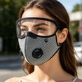 thumbnail image 5 of Cycling Face Mask with Eye Shield, Reusable Carbon Filter Dust Mask _ Gray, 5 of 7