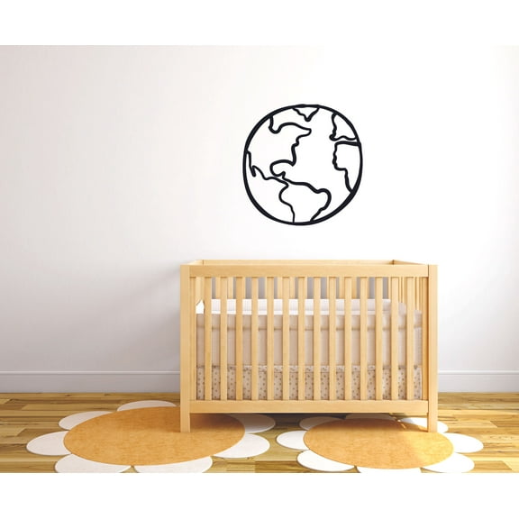 Earth The World Globe Newborn Baby Babies Quote Wall Sticker Art Decal for Girls Boys Room Bedroom Nursery Kindergarten House Fun Home Decor Stickers Wall Art Vinyl Decoration Size (10x10 inch)
